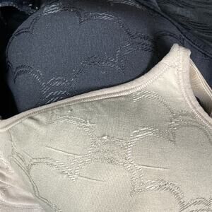 Bali Comfort Revolution Wire Free Bra Bundle Adjustable Straps Nude Black